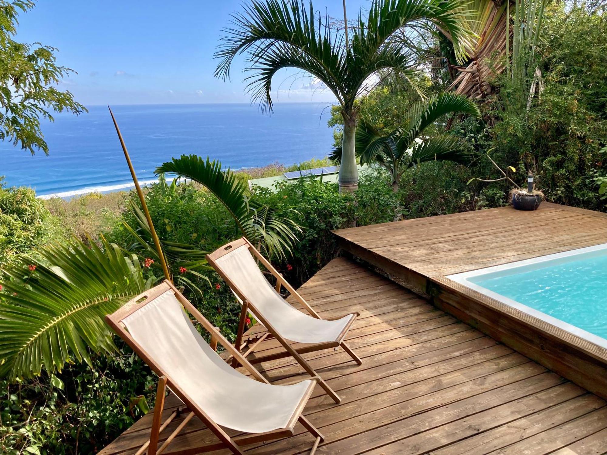 Cottage Chaleureux Avec Vue Mer Et Piscine Saint-Leu Exterior photo